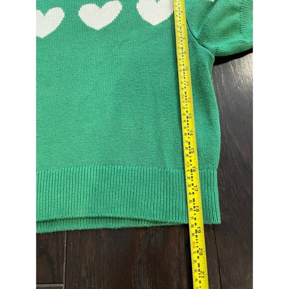 Reformation Linen Knit Hearts Sweater Small Short Sleeves Crop Preppy - Picture 5 of 6